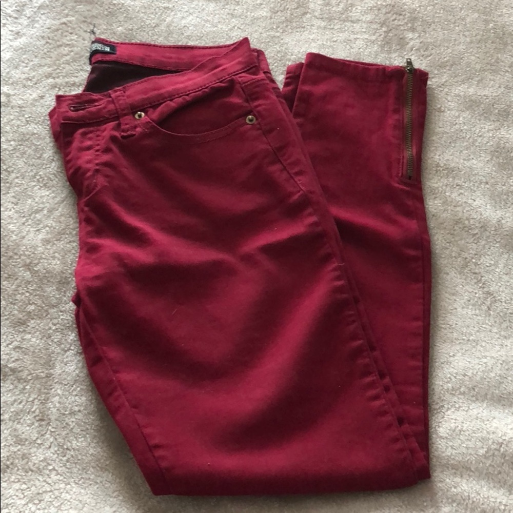 Forever 21 Red Wine Skinny Jeans